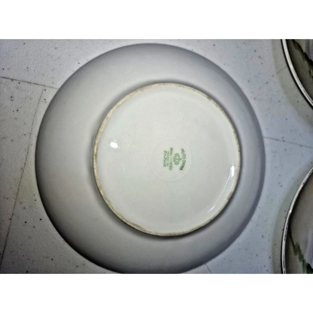 Vintage Meito China Porcelain Hand Painted Plates Lot of 3 made in Japan 6 Inch